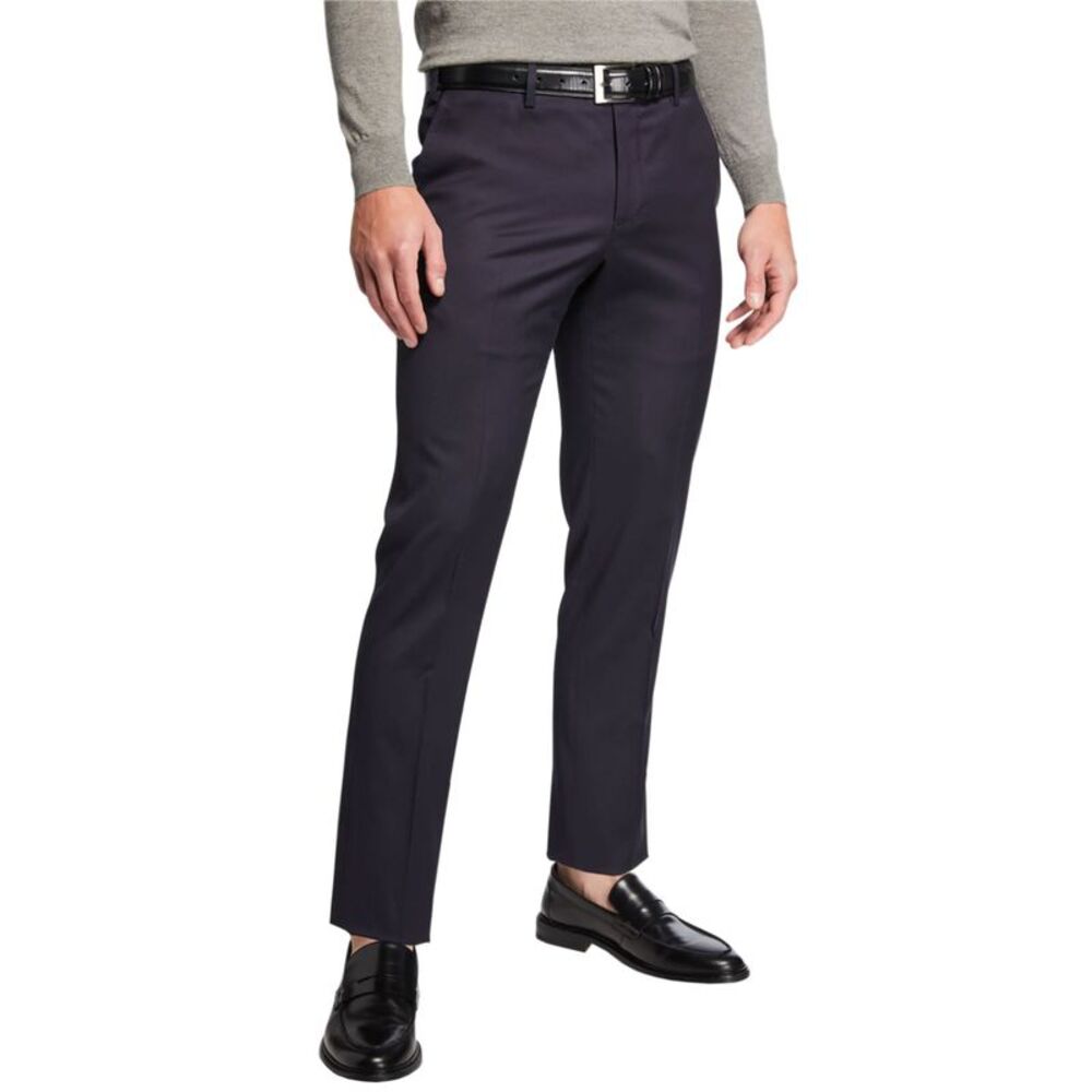 PT Torino PT01 Mens Slim Fit Silkochino Stretch-Satin Pants 38 Navy IT 54 - NWT